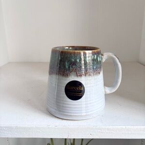 Barcela Ceramic Mug Drip glaze Pottery  Blue and Brown Gradient NEW